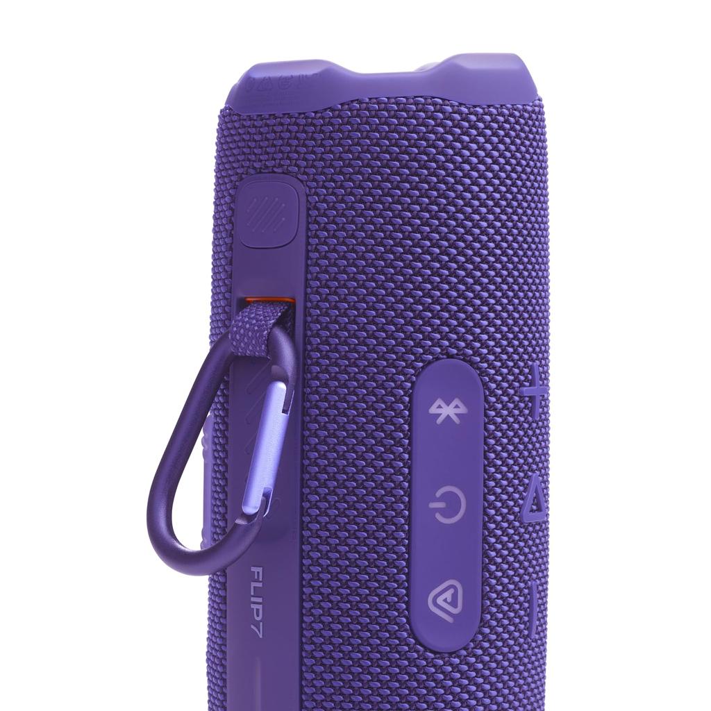 JBL FLIP 7 Portable Speaker, Waterproof and Dustproof, Bluetooth, Up to 14 Hours + 2 Hours Playtime, AURACAST App Compatible, USB Audio (Purple)