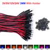 F3/5mm Flat Head Transparent Diffuse LED Signal Indicator with Wires, 3V-24V
