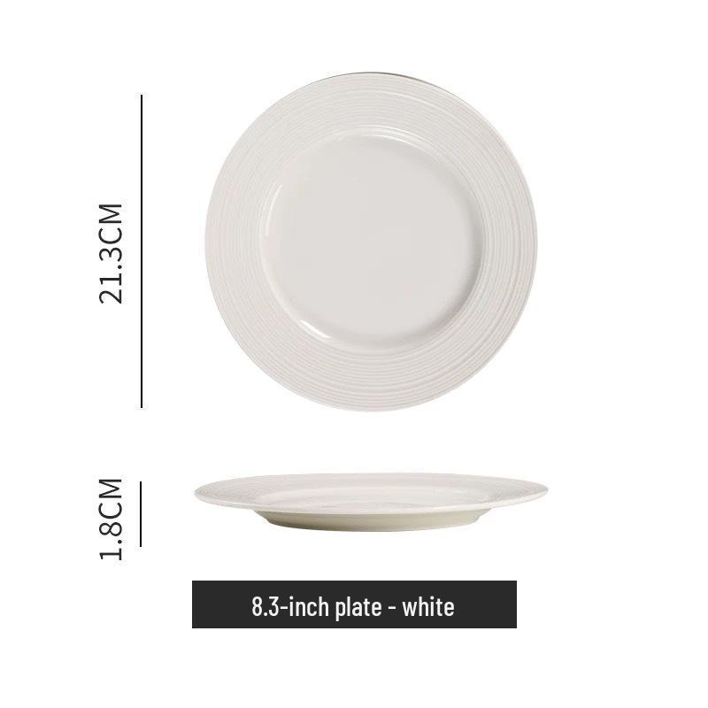 Luxury Embossed Steak & Pasta Ceramic Plate