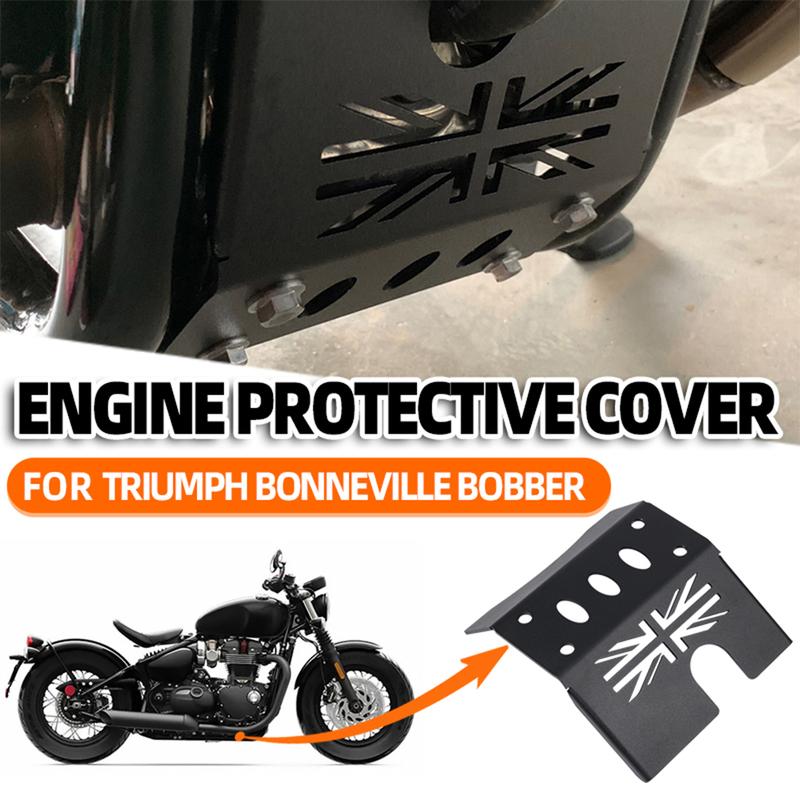 Engin Protection Cover For TRIUMPH Bonneville Bobber Black Chassis Under Guard Skid Plate Motorcycle Engine Protection Cover
