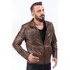 Мужское пальто Slim Fit Мужское коричневое пальто из натуральной кожи