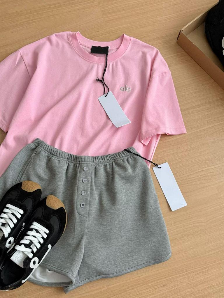 Heavyweightalo Women’s Silver Label Candy Color Loose Casual T-shirt, Short Sleeve, Summer 2025