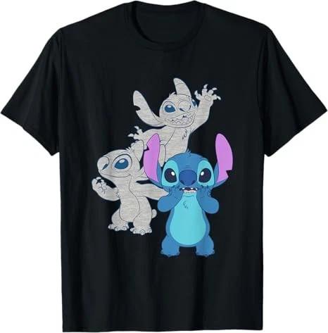 Lilo Stitch Scared Stitch Tshirt Black Lilo Stitch Scared Stit S