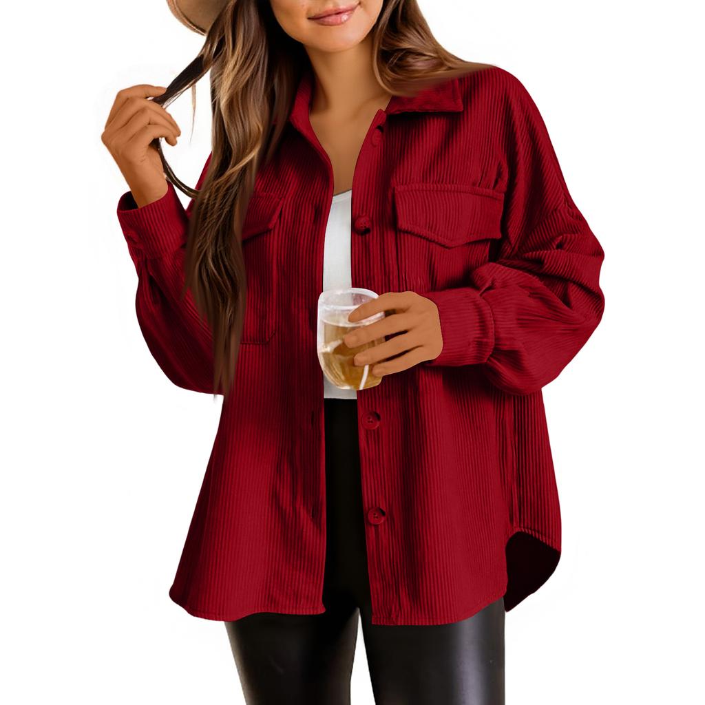 Women's Shirt Solid Color Long Sleeved Jacket