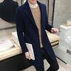 Herbst und Winter Herren Wollmantel Schlank Mittellang Windjacke Dicke Wolljacke Herrenbekleidung