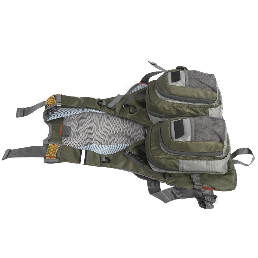 Verstellbare Angelweste Outdoor Atmungsaktive Netz-Weste Jacken mit Reißverschlusstaschen