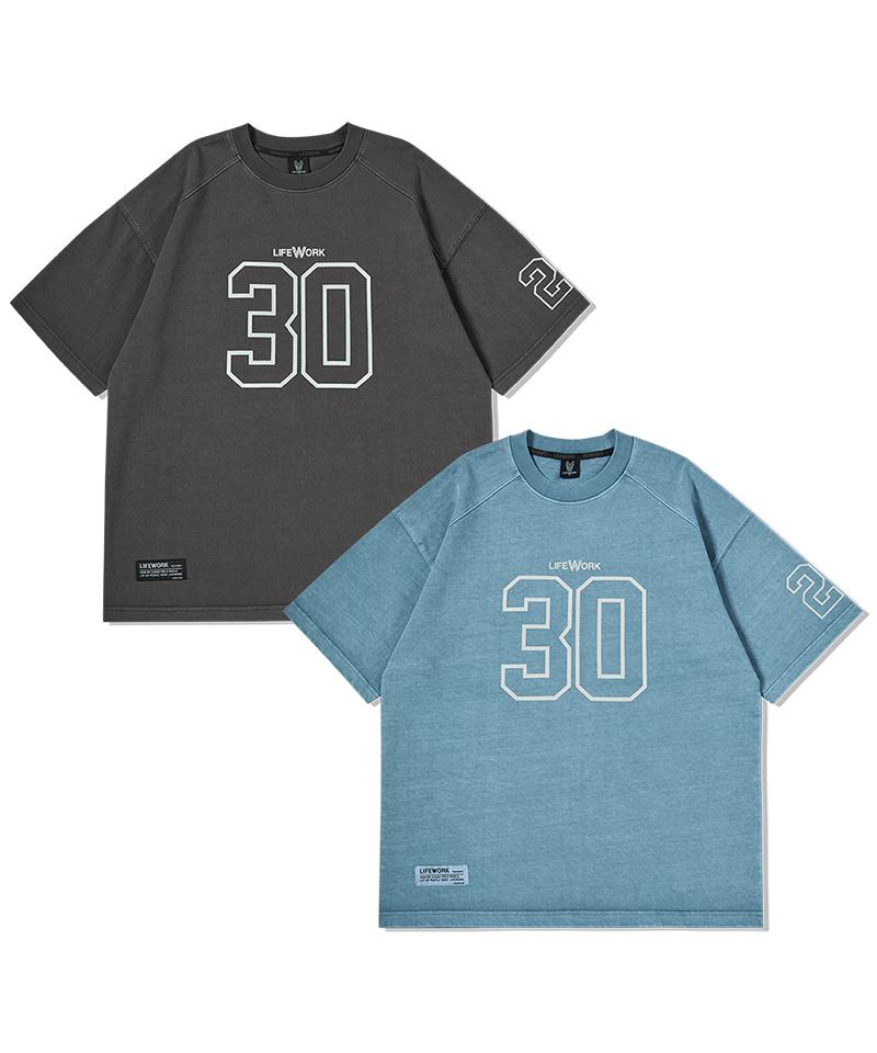 LIFEWORK Pigment Dyeing Numbering Short Sleeve T-Shirt