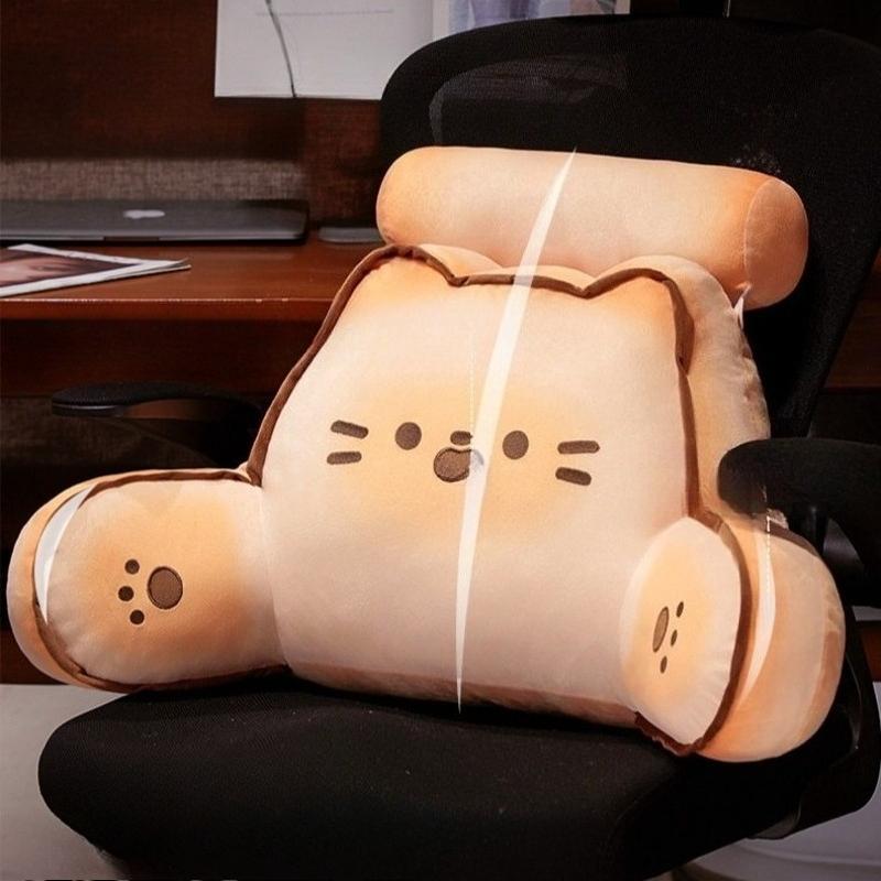 Removable Washable Cushions Bedhead Backrest Mat Cartoon Butter Biscuit Pillows Soft and Comfortable Sofa Cushion Lazy Person Waist and Neck Pillow