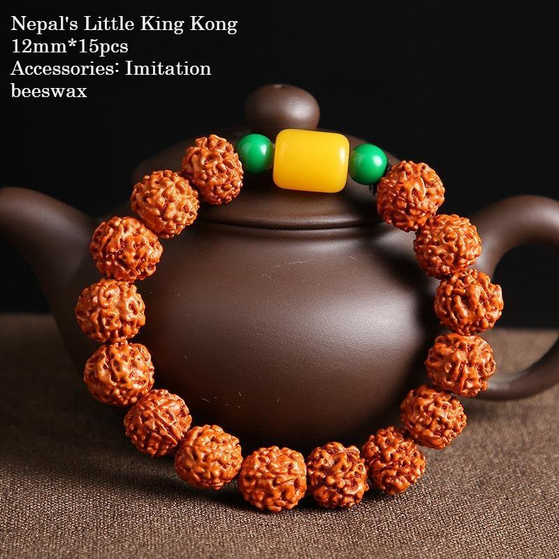 Nepalese five-petal burst meat source toothless big diamond Bodhi bracelet bracelet Wenwan Buddha beads,Christmas gift, Stocking stuffers