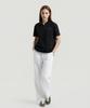 Delma W Linen Touch Semi-Wide Elastic Waist Pants - White