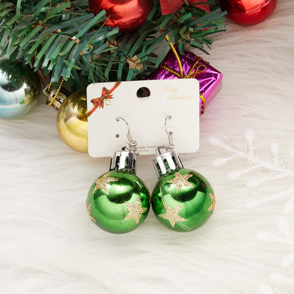 Christmas Hollow Xmas Tree Bells Round Ball Earrings For Women Snowflake Stars Sequins Bulb Tassel Earring Girl Festival Jewelry