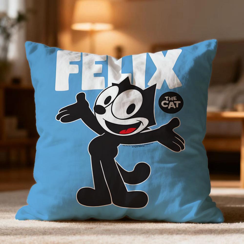 

Hot F-FFelix the Cat Cushion Cover Soft Washable Pillow Case Multi-Scene for Couch Bed Travel Office Use 30cmx30cm