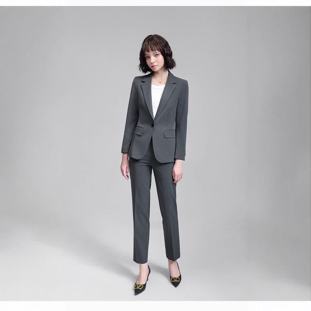 2025 Autumn/Winter Women's Korean-Style Tailored Commuter Suit Set: Elegant, Waist-Slimming, OL Fashion