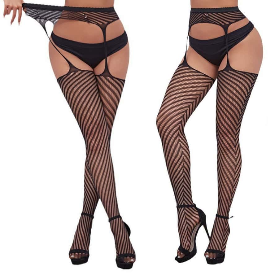 Newfunjoin Large Plus Size Fishnets Big Mesh Stockings Garter Belt Pantyhose Thigh High Sexy Hot Hollow Tights Women Panty Socks