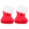 1 Pair Christmas Boots Plush House Miniature Shoes Shoes Replacement Toy For Dollhouse Costume
