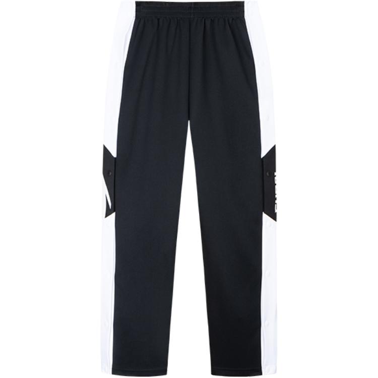 Anta Calça Casual Color Block Confortável com Cadarço Masculina Parte de Baixo Básica-Preta Pura-Branca 152441333-2