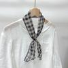 Retro Rain And Dew Striped Small Bow Tie Literary Versatile Women'S Summer Neck Protection Scarf Accessories Silk Korean Version