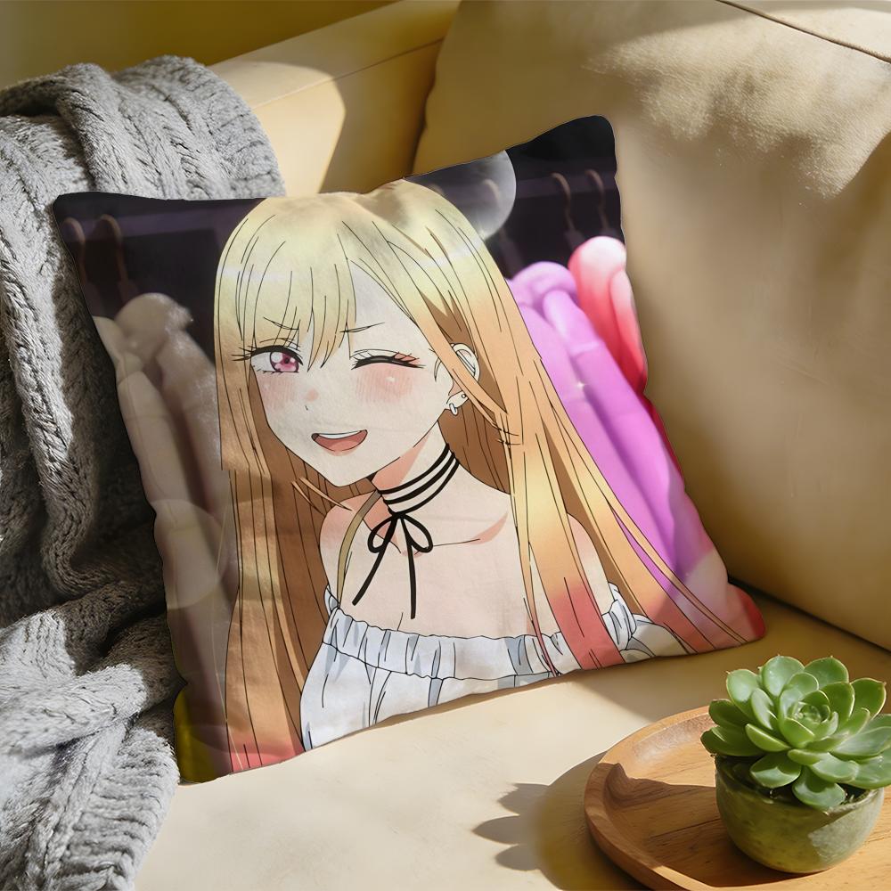 Cushion Cover Washed Linen Soft Breathable Decorative Case for Sofa Home Pillow Cover My DDress Up Darling Anime