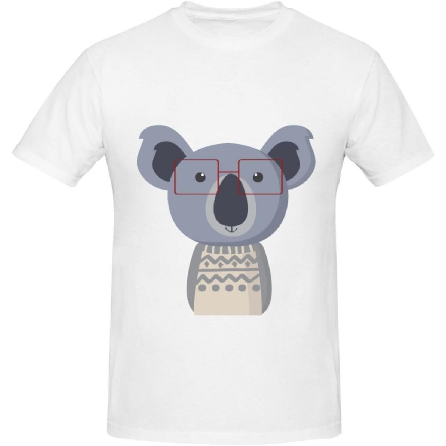 

Cute Koala T-Shirt Cotton Short Sleeve for Men Women T-Shirt(5) XXXXXL білий