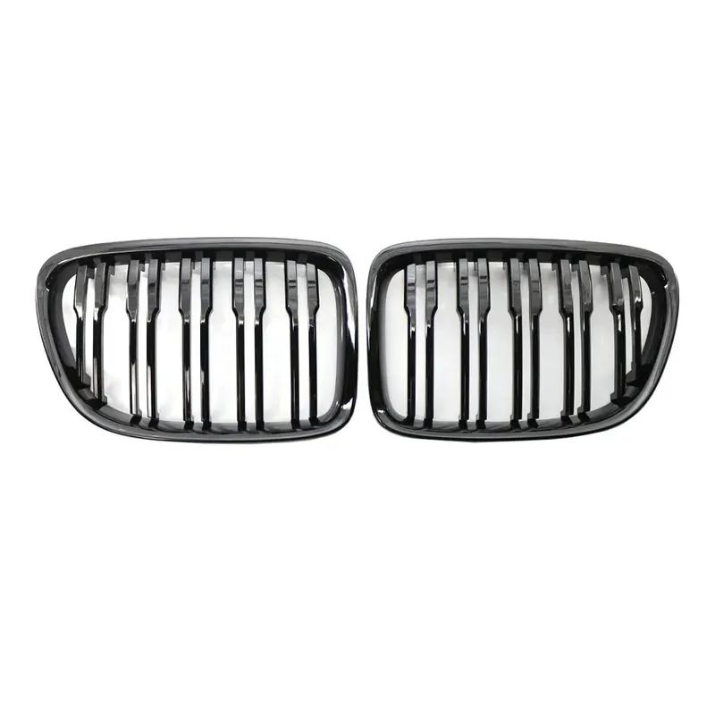 Pair Double Slat Car Front Kidney Grille For BMW X1 E84 2009-2015 Kidney Grill Gloss Black Dual Slat Auto Grill Accessories