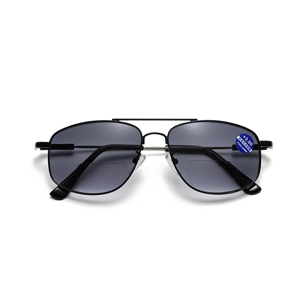 Grey Lenses Bifocal Reading Sunglasses Memory Elastic Temple Double Bridge Comfortable Reading Glasses +0.75 To +4 UV Protection