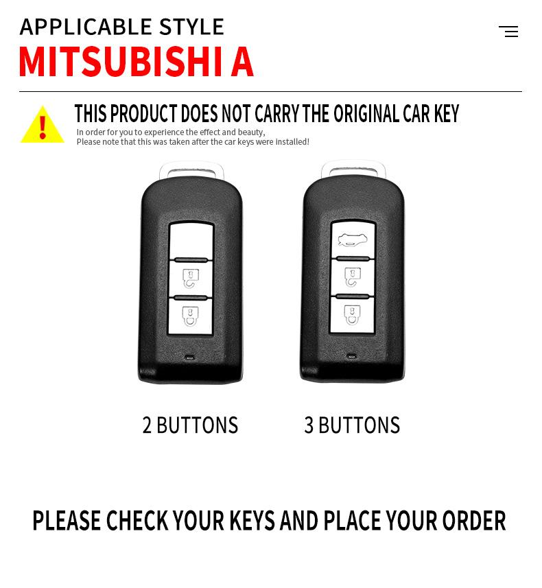 Kryt pouzdra na klíče od auta ze slitiny zinku pro Mitsubishi Outlander ASX LANCER Pajero Sport Eclipse Cross Ochranný držák Klíčenka