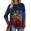 Women's Printed Lightweight Brushed-Cotton Round Neck Top