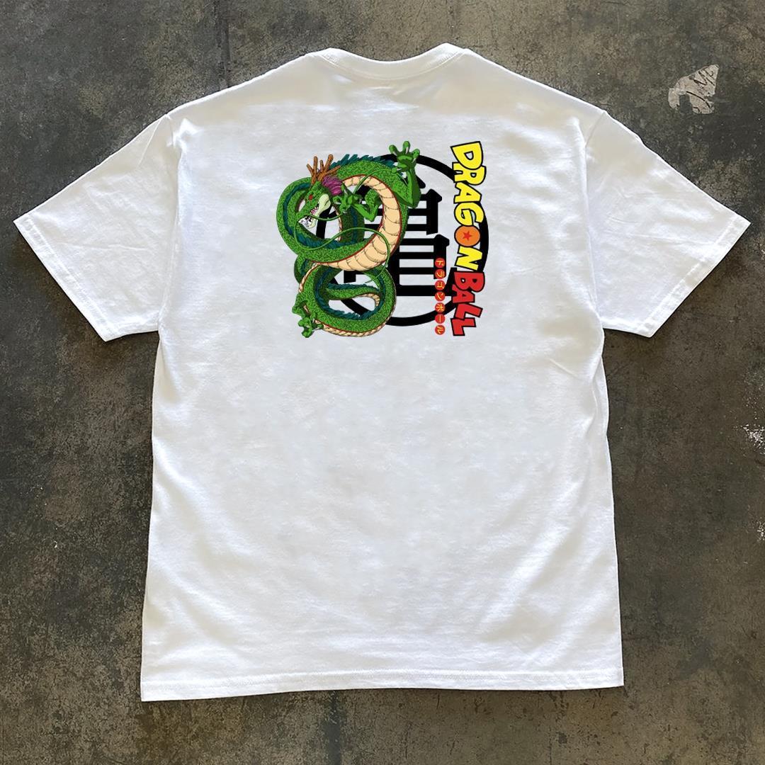 Japanese Style Dragon Ball Print Cotton Tshirt Loose Oversized Short Sleeve Tee M
