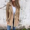 2024 European & American Women's Woolen Coat: Casual Loose Lapel Cardigan with Fake Pockets for Autumn & Winter