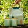 Creative Green Tea Ceramic Canister with Fresh Cloth Bag for Longjing, Maojian, Biluochun, Gyokuro - Empty Gift Packaging Box.