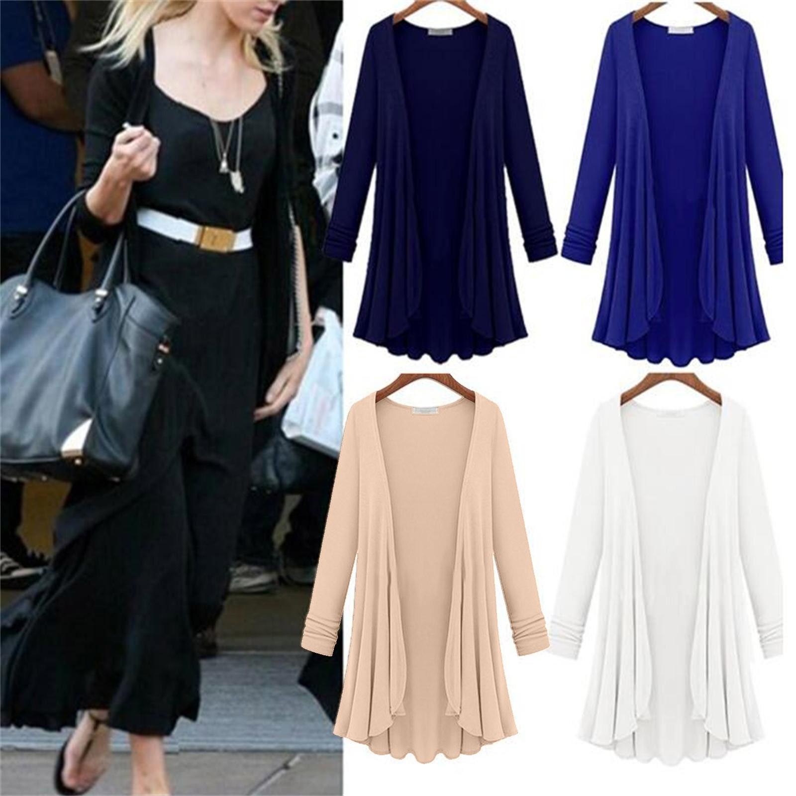 

Жіноча модна верхня тонка блуза з довгим рукавом, светр, пальто XXL чорний