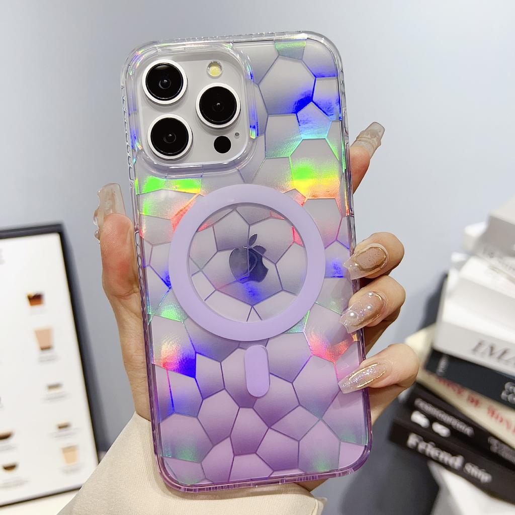 Aplicabil Pentru IPhone15ProMax Magnetic Laser Gradient Apple 15 Colorat 14 Transparent 13 Cub de Apă Husă Telefon