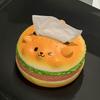 Figure Model Burger Dog Tissue Box Collectible Hamburger Fun Tissue Box  Birthday Gift