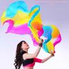 120cm Length Practice Dancer Tool Multicolors Square Dancing Belly Dancing Fan  For Kid Women