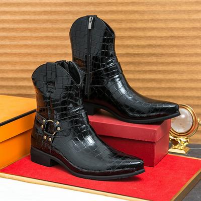 Herren Chelsea Boots mit spitzer Zehenpartie Bequeme Leder-Stiefeletten Vielseitiger Seitenreißverschluss Schwarz Braun Herrenstiefel Freizeitspaziergang Botas