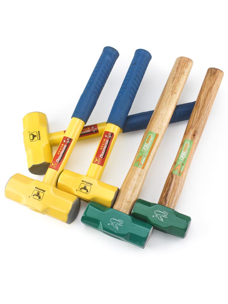 Octagonal Stonemason Hammer with Square Head, Iron/Wood Handle, Available in 3 lb, 4 lb, 6 lb.