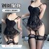 Sexy Pajamas Small Breasts Gather with Steel Rim Lace Mesh Suspender Vest High-end Pajamas New Women's