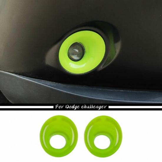 Car Front Fog Light Lamp Ring Cover Trim for Dodge Challenger 2015+ Green