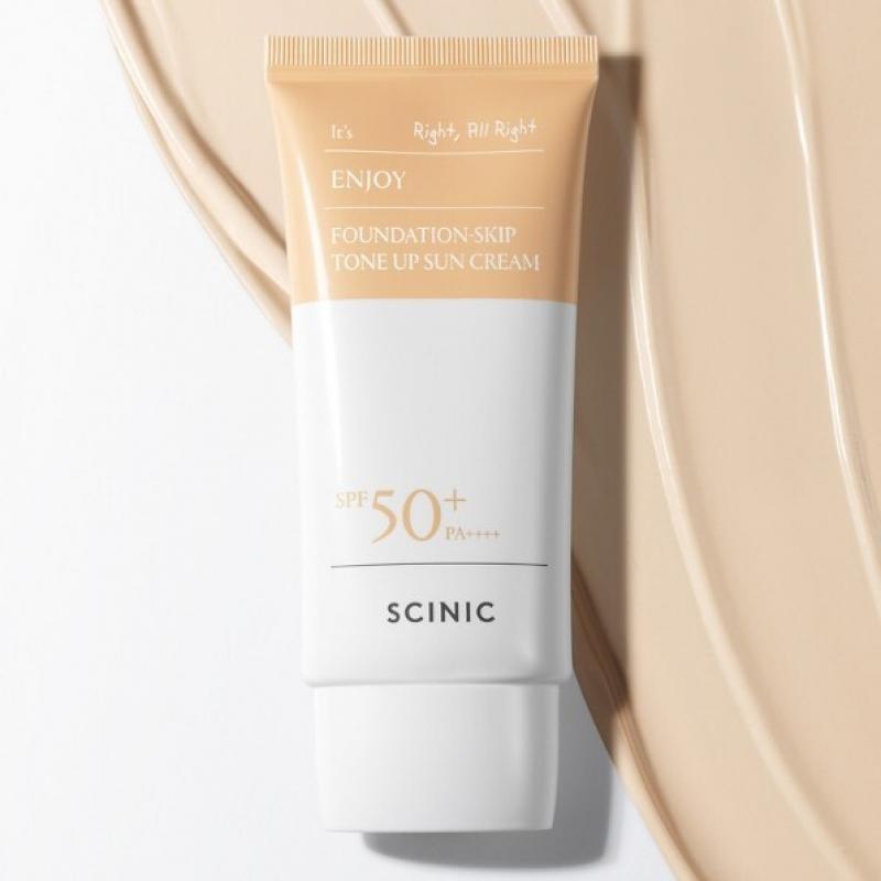 SCINIC Enjoy Foundation Skip Tone Up Sun Cream 50g SPF50+ PA++++ UV Sunscreen