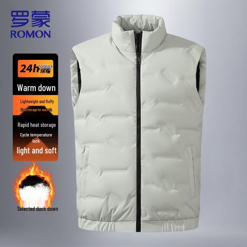ROMON Men's 80% Duck Down Stand Collar Vest