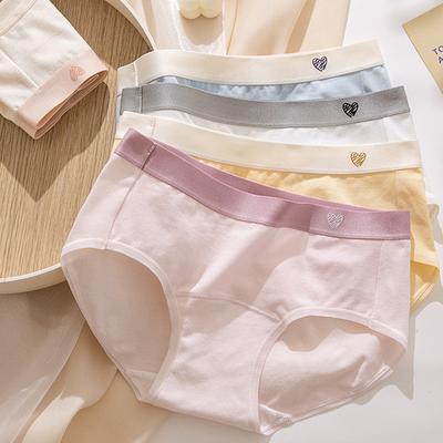 Baby Cotton Damenunterwäsche Damen Reine Baumwolle Antibakterieller Schritt Verlängerter innerer Schritt Mittlere Taille Atmungsaktive Höschen