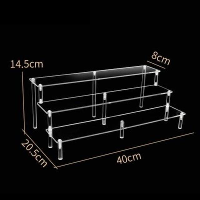 Ladder Acrylic Display Stand for Funko Figures,Cosmetics,Cupcake Perfume,Doll;Display Riser Rack Shelf for Decoration Organizer