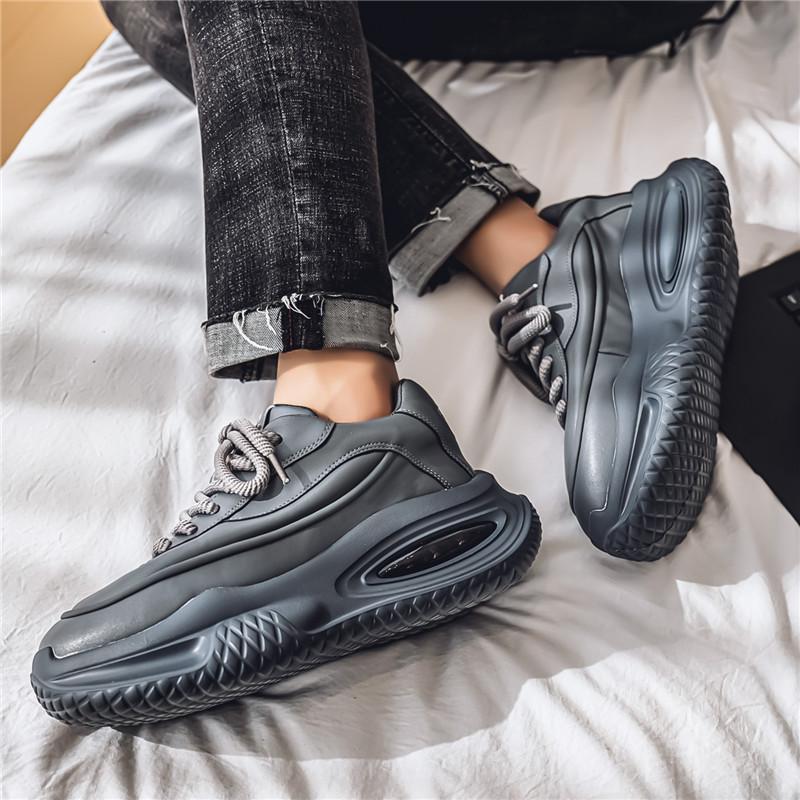 Herren Leder Trend Klobiger Sneaker Outdoor Rutschfest Atmungsaktiv Lässig Laufschuhe Bequeme Arbeitsschuhe