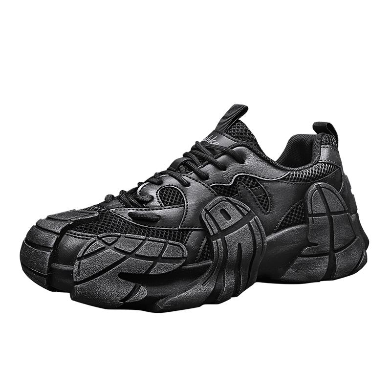 Fashion Men's Casual Sports Shoes Thick Bottom Breathable Outdoor Leisure  Summer New Style Dad Leather Mesh Shoes