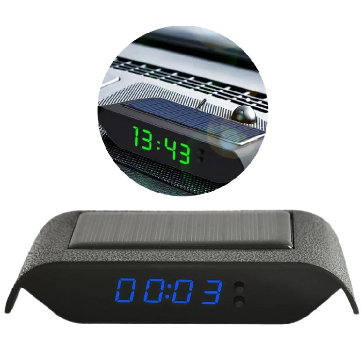 Vehicle Time & Temperature Display Noctilucence Solar Powered Dashboard Clock
