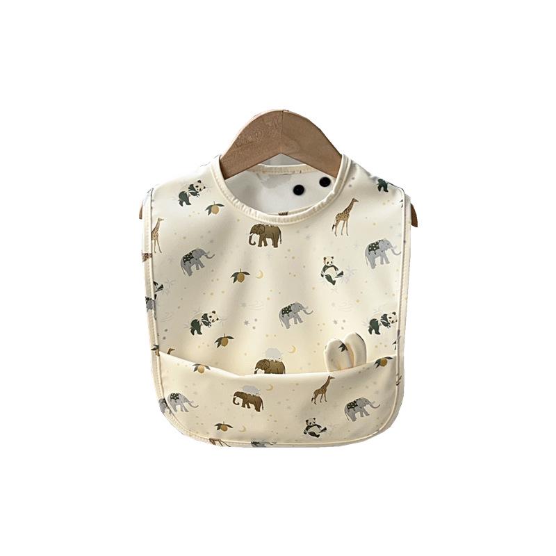Wodoodporne śliniaki dla niemowląt klasy A - PU odporne na plamy z dużą kieszenią dla chłopców i dziewczynek