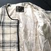 Rojita Tweed No Collar Jacket Women’s S-M White Black Check(USED)