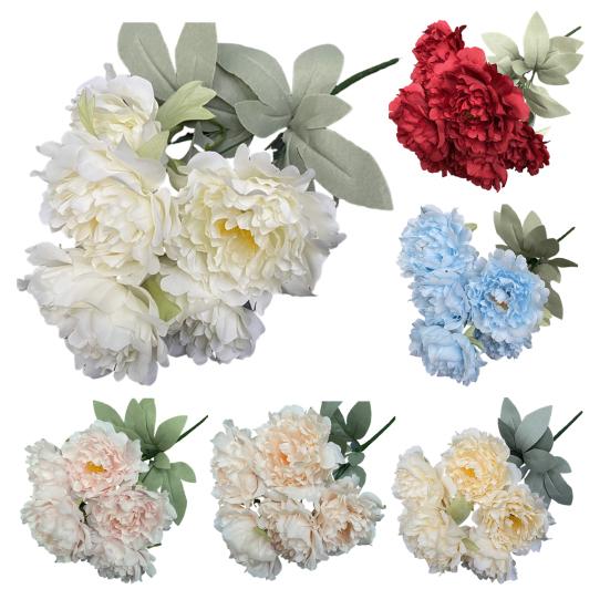 Yousheng Artificial Peony Bundle UV Resistant Faux Peony Flowers Realistic Fake Peony Branch for Home Decor Party Wedding Centerpiece Floral