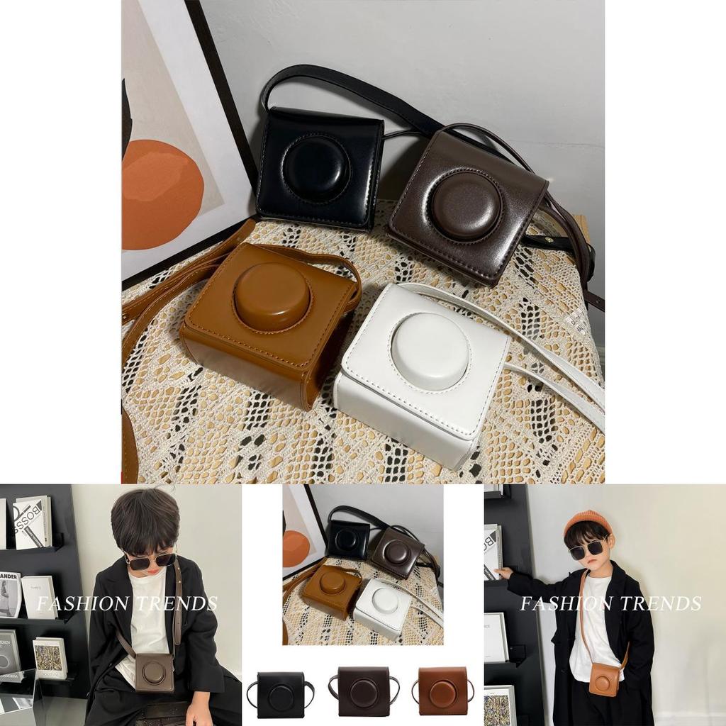 Vintage Mini Camera Bag For Kids Stylish Waterproof Pu Crossbody Purse For Boys And Girls