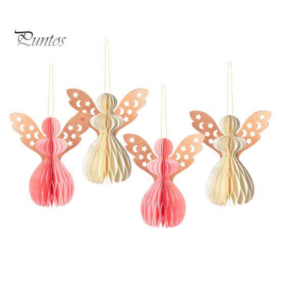 Andělská plástvová ozdoba Papírový anděl Závěsná ozdoba s třpytivým okrajem 3D plástvová andělská dekorace na narozeninovou oslavu svatbu